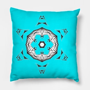 H1C Unique Black White Abstract Mandala Pillow