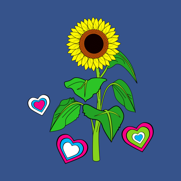 Sunflower with Hearts by PenguinCornerStore