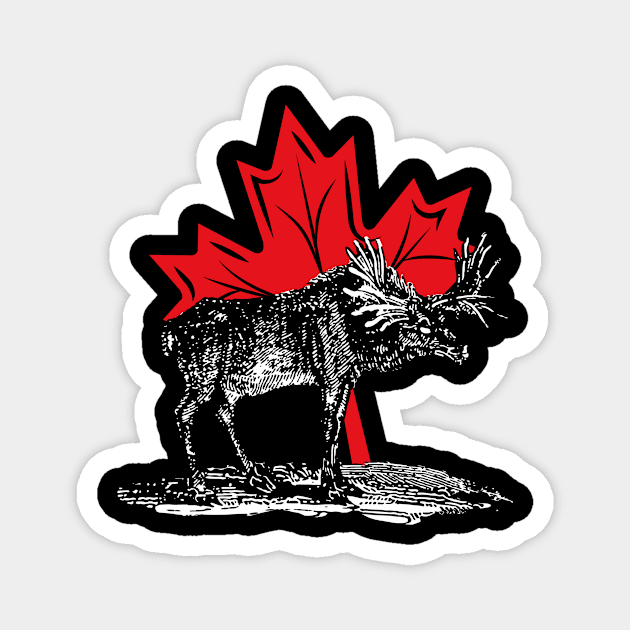 Canada Maple Leaf Moose Canadian Magnet by shirtsyoulike
