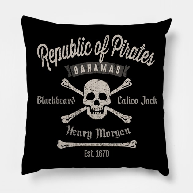 Republic Of Pirates Nassau Cool Vintage Pillow by Designkix