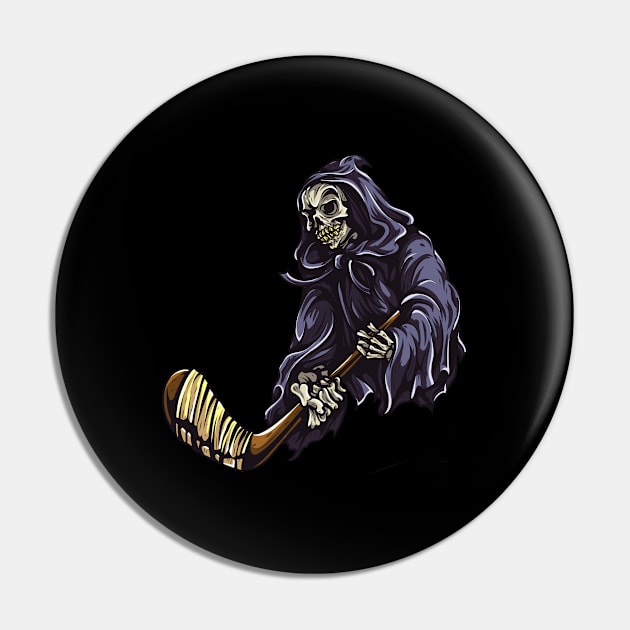 Death Also Plays Hockey Pin by jonathanptk