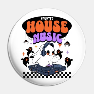 HOUSE MUSIC  - Haunted Ghost Dj (black) Pin