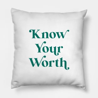 Know Your Worth - Velvet Jade Pillow