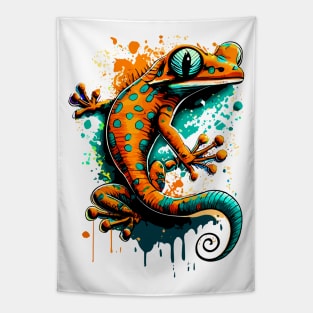 Gecko Colourful - Cute Gecko Salamander Lizard Tapestry