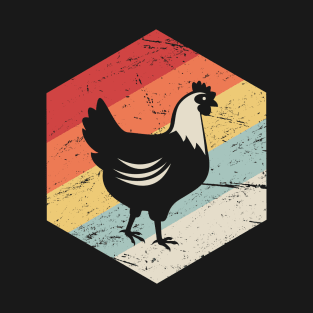 Retro Vintage Chicken Farmer Icon T-Shirt