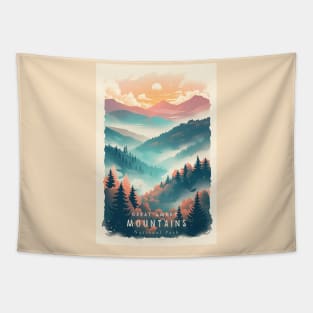Great Smoky Mountains national park travel poster Tapestry