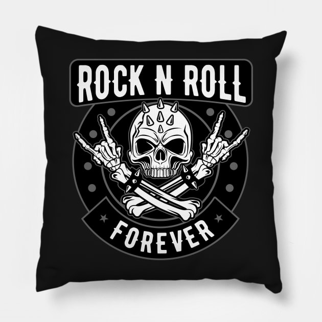 Rock N Roll Forever Pillow by D3monic