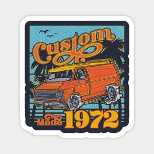 Retro Van Custom Made 1972 Dad's Birthday Vintage Magnet