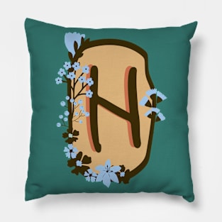 Hagalaz Rune Flowery Design Pillow