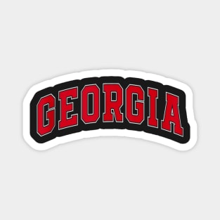 Georgia GA Vintage Sports Design Red Text Design Magnet