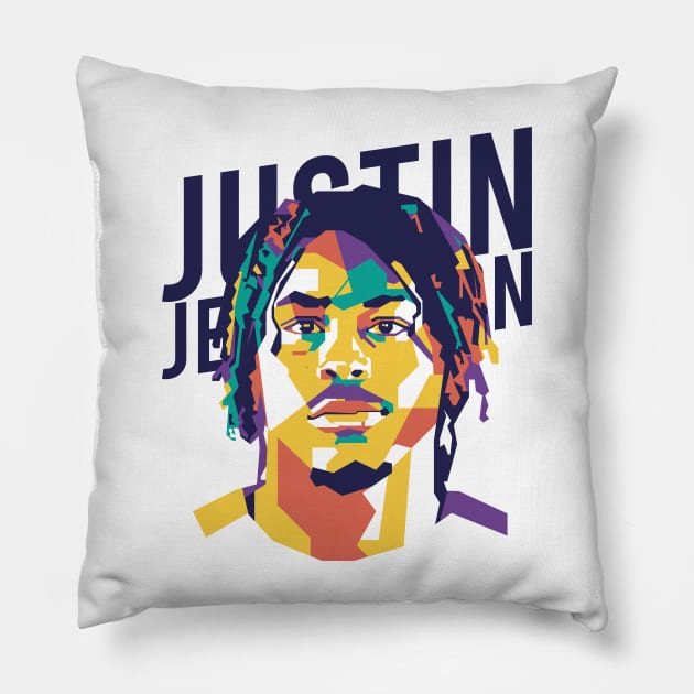 justin jefferson art Pillow by pentaShop