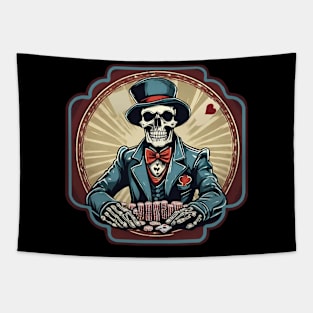 Skeleton poker player Tapestry