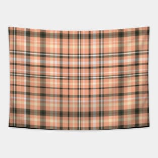 Salmon on Skin plaid Tapestry