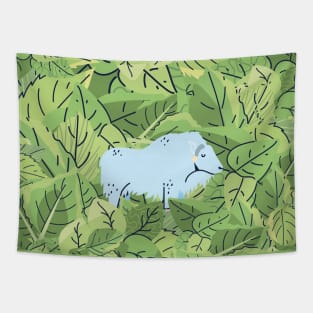 Bison in Leaves Tapestry