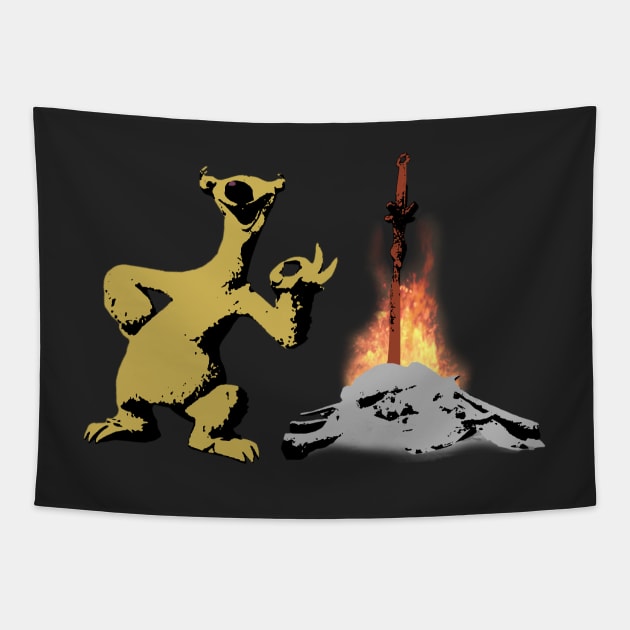 Sid, the fire king Tapestry by Manoss