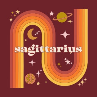 Sagittarius Warm Rainbow - 70s Sagittarius Zodiac T-Shirt