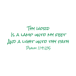 Thy Word Is A Lamp Unto My Feet And A light Unto thy Path - Psalm 119:105 Back Print Design T-Shirt