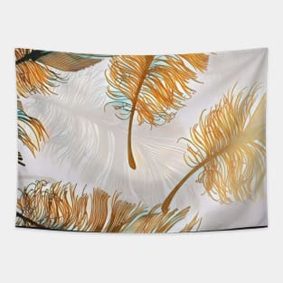 Shimmering Gold Leaf Pattern for Positivity 3 Tapestry