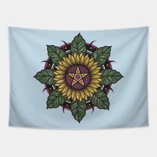 Sunflower Leaf Mandala Tapestry