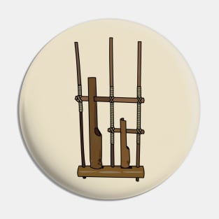 Angklung cartoon illustration Pin