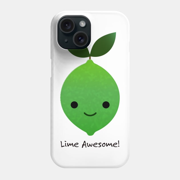 Lime Awesome Cute Kawaii Lime Phone Case by Hedgie Designs