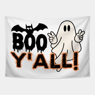 Funny Halloween Celebratory Saying Gift - Boo Y'all! Tapestry