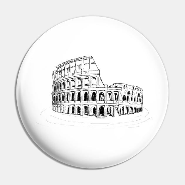 Hand drawn Colosseum Pin by jitkaegressy