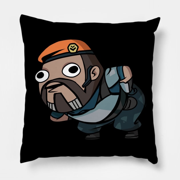 Brim Bawk Bawk Valr Spray Pillow by xyzstudio