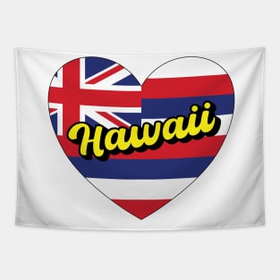 Hawaii Hawaiian State Flag Heart Tapestry