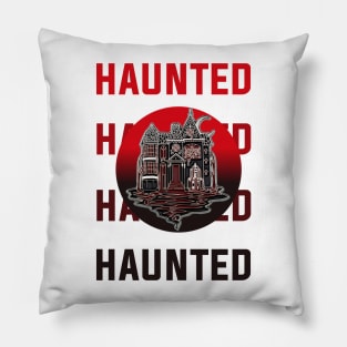 Repeated haunted mansion text Pillow