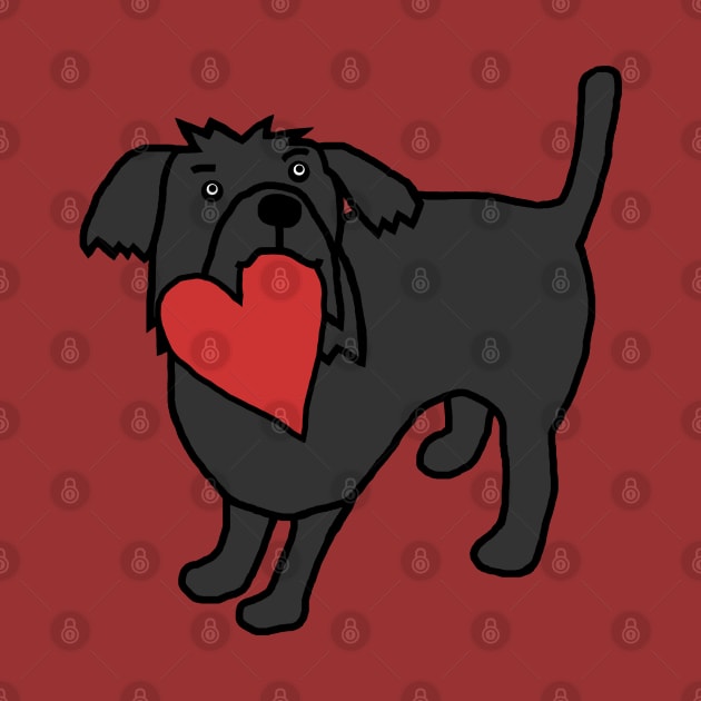 Cute Dog with Love Heart for Valentines Day by ellenhenryart