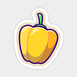 Yellow Bell Pepper Cartoon Magnet