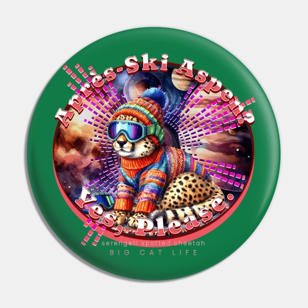 Apres-Ski Aspen Cosmic Beanie Fast Cheetah 72C Pin by catsloveart