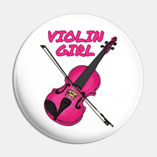 Violin Girl Female Violinist String Quartet Funny Pin