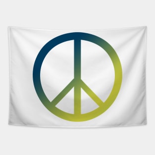 Peace symbol in ukrainian colors Tapestry