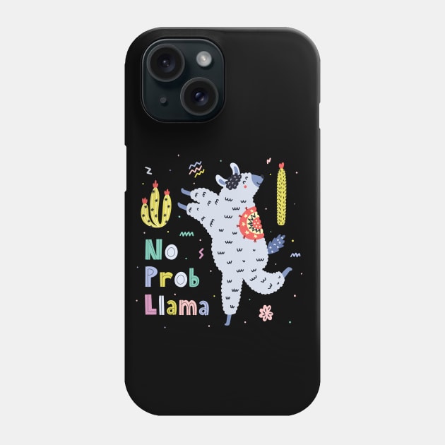 llama no problem alpaca Phone Case by Mako Design 