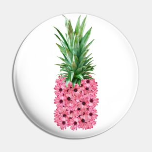 Pink Gazania Daisies Pineapple Pin