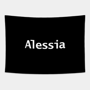 Alessia Minimal Typography White Text Tapestry