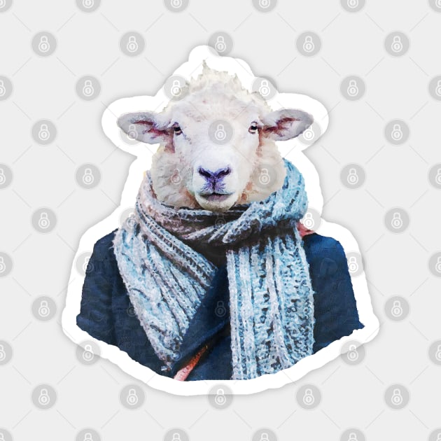 Sheep Portrait Magnet by DarkMaskedCats