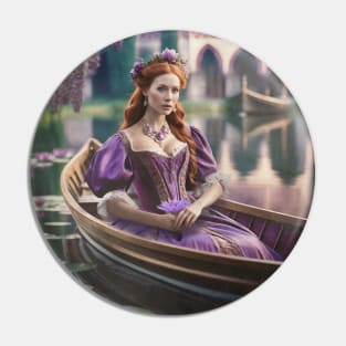 Medieval Lady In Boat Pin