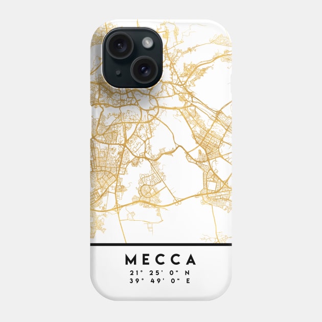 MECCA SAUDI ARABIA CITY STREET MAP ART Phone Case by deificusArt