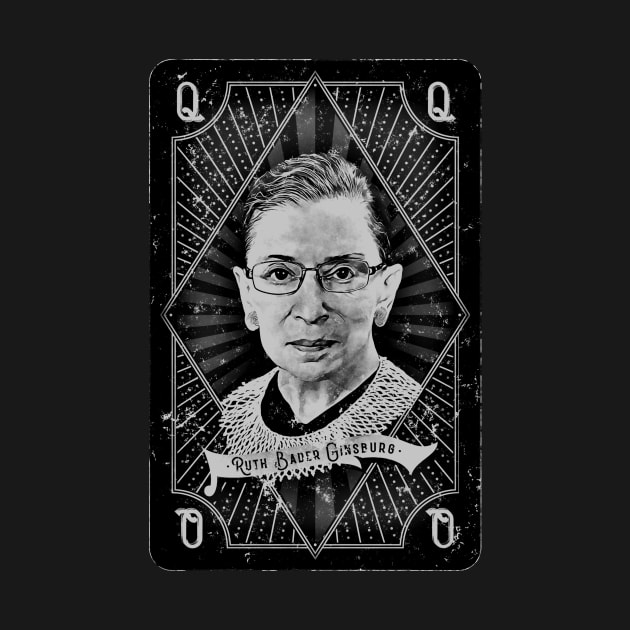 Vintage Ruth Bader Ginsburg Queen Playing Card by norules