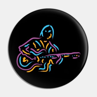 Guitarist Musician Modern Art Style Pin