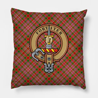 Clan MacAlister Crest over Tartan Pillow