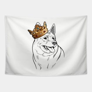 Norwegian Elkhound Dog King Queen Wearing Crown Tapestry