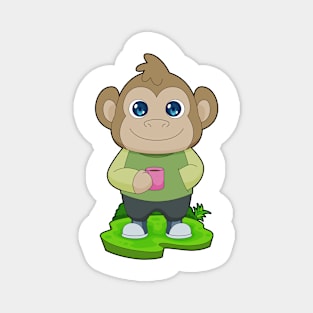 Monkey Cup Coffee Magnet