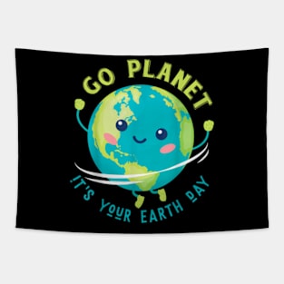 Go Planet Its Your Earth Day 2024 Teacher Kids Cute Earth Tapestry