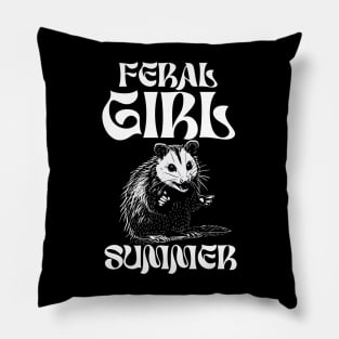 Feral Girl Summer Opossum Pillow