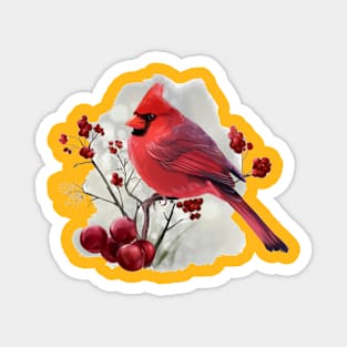 Bird Cardinal sitting on a branch Magnet