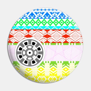mayan pattern glitch ecopop Pin